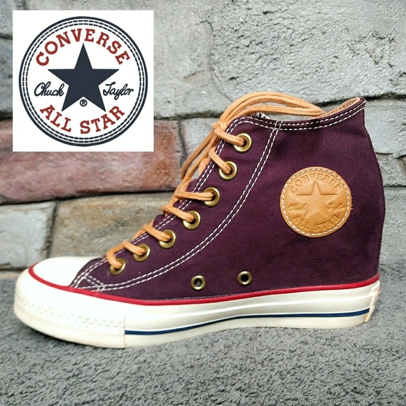 purple wedge converse